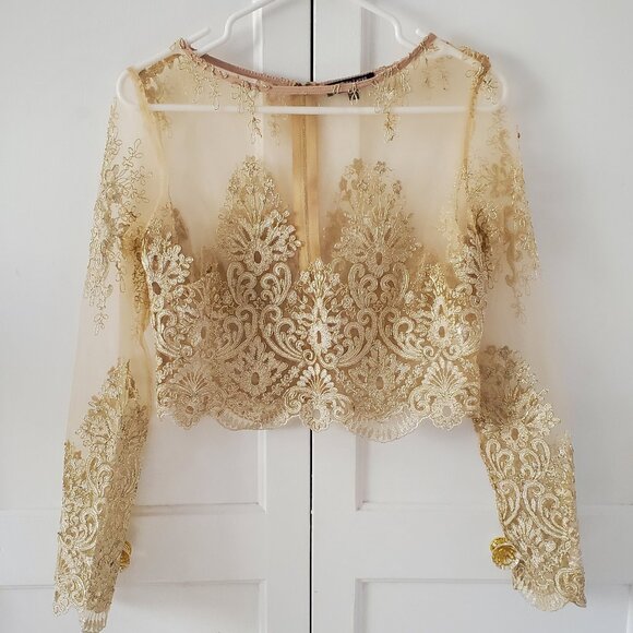 Fashionnova Gold Top - Picture 1 of 4
